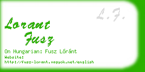 lorant fusz business card